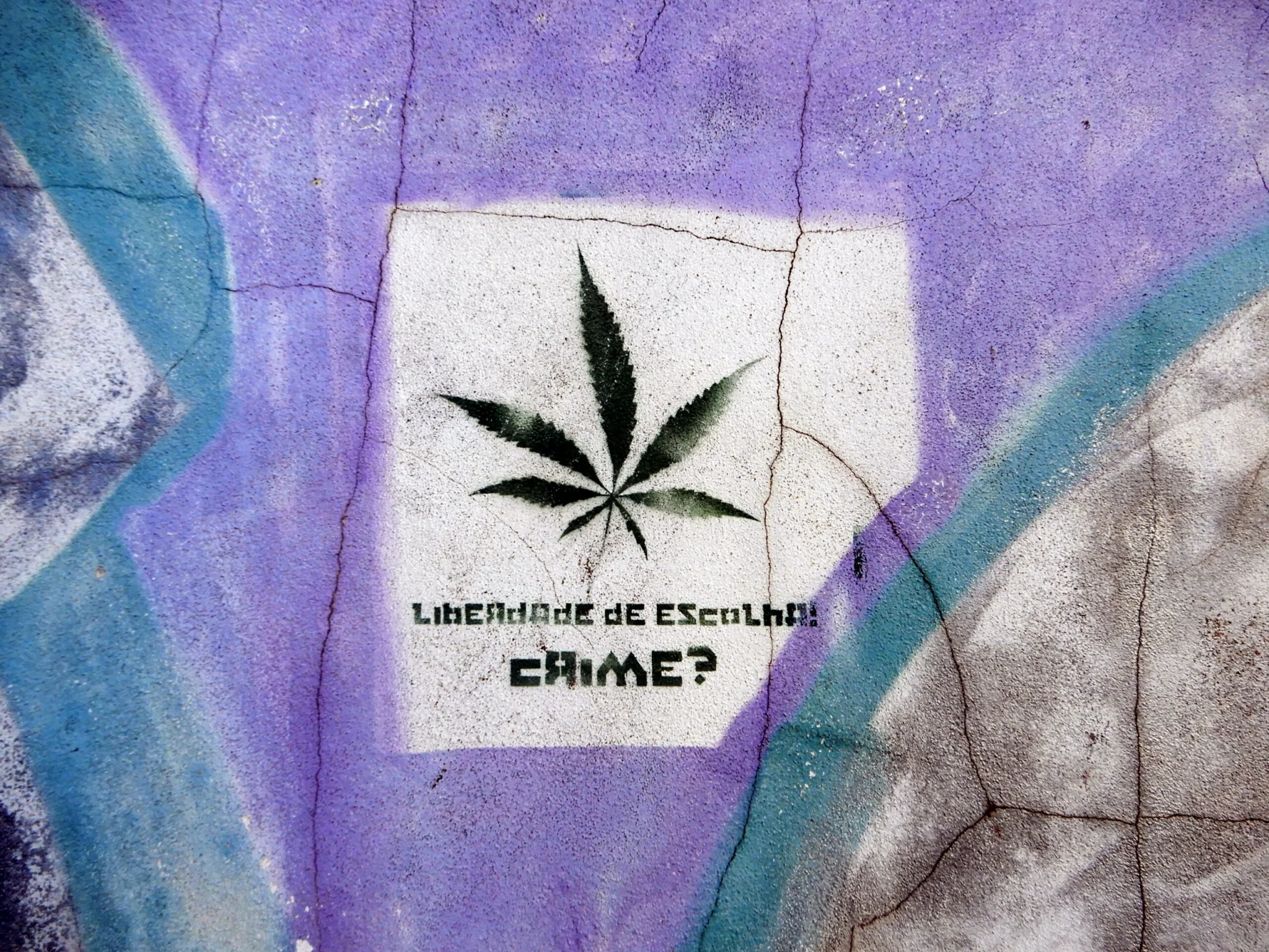 Graffiti de ativismo canábico em Portugal